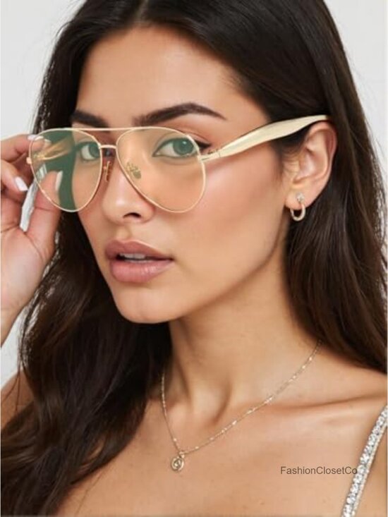 Oversized Aviator Sunglasses Retro 70s Metal Frame UV400 Polarized Shield main image 5